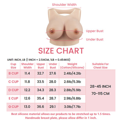 Hollow Back Round Collar Fake Boobs B-G Cup