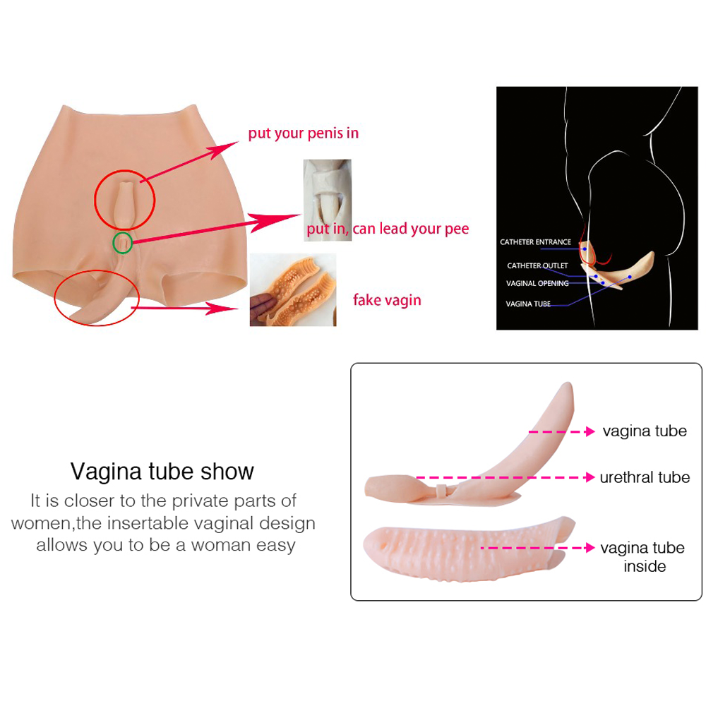 Pubic Hair Half Length Silicone Vagina Panty