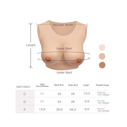 Round Collar Silk Cotton Filled C-F Cup Breastplate 4G