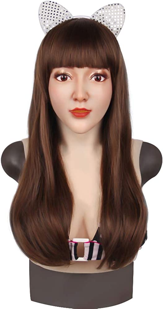 Female Head Mask Handmade with C Cup Silicone Breast 3G