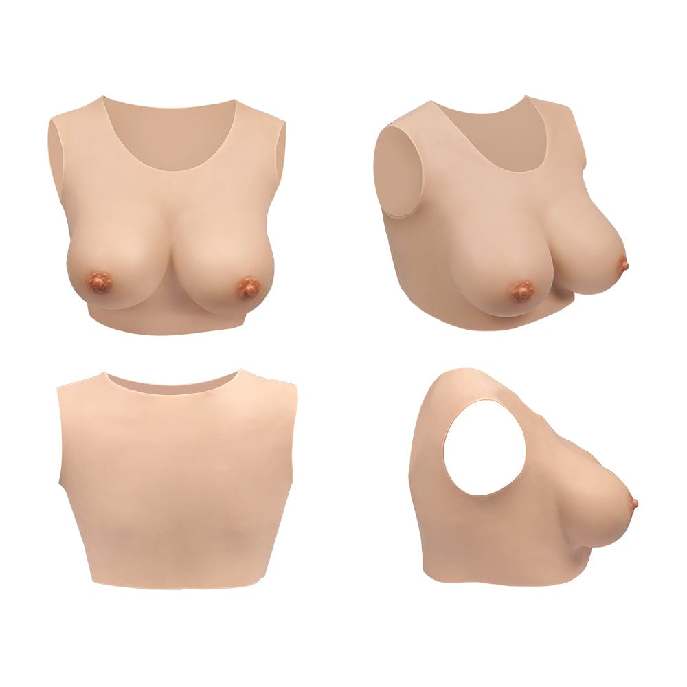 Round Collar Silk Cotton Filled C-F Cup Breastplate 4G
